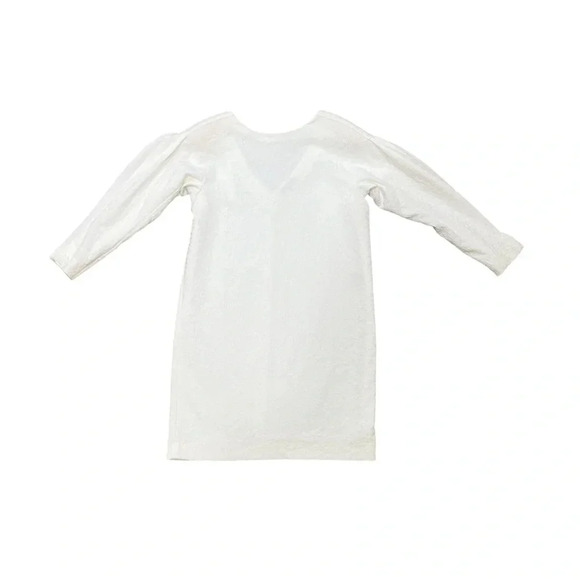 Selected Femme White Mini Textured Dress With Balloon Sleeves | Size  Small - Picture 5 of 12